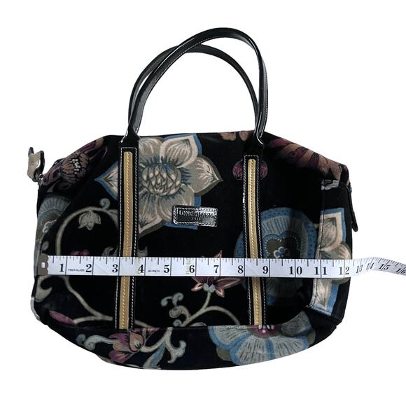 Longchamp Vintage Floral Velvet Canvas Hobo Bag Purse RARE - Picture 6 of 10